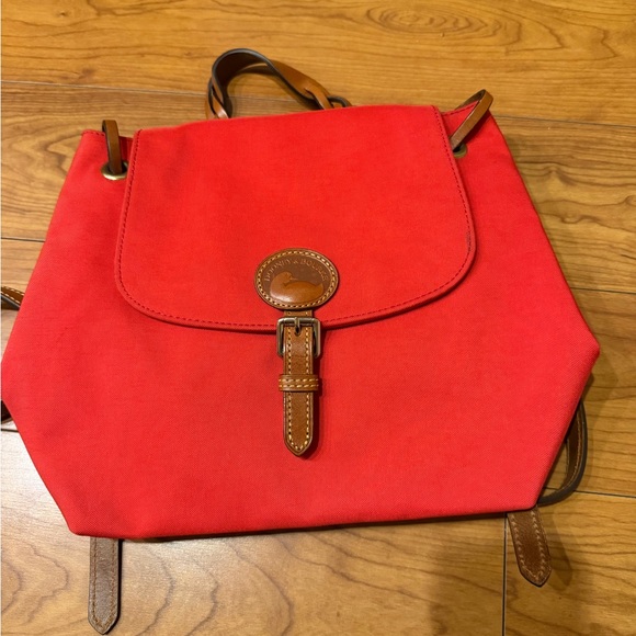 Dooney & Bourke Red Nylon Flap Backpack - Picture 5 of 8